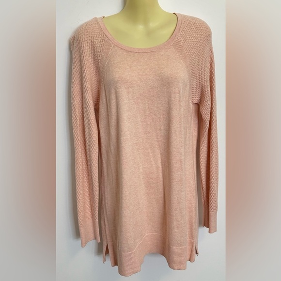 LOFT Light Pink Long Sleeve Knit Sweater size M - Picture 1 of 8